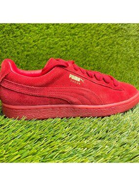 Puma Suede Classic Boys Size 5Y Mono Iced Red Athletic Suede Shoes Sneakers